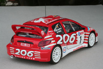 DECALS 1/43 REF 689 PEUGEOT 206 WRC BRUNO THIRY RALLYE DU CONDROZ 2003 BELGIQUE 